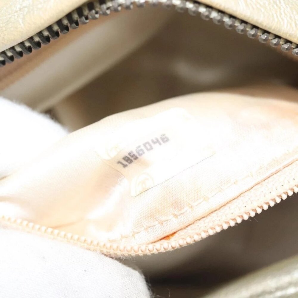 CHANEL Matelasse Chain Shoulder Bag Lamb Skin Champagne Gold CC Auth 138978 - Picture 10 of 16